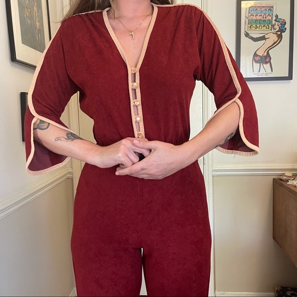 SOLD Vintage Disco Roller Girl Terry Jumpsuit - Picture 3 of 10